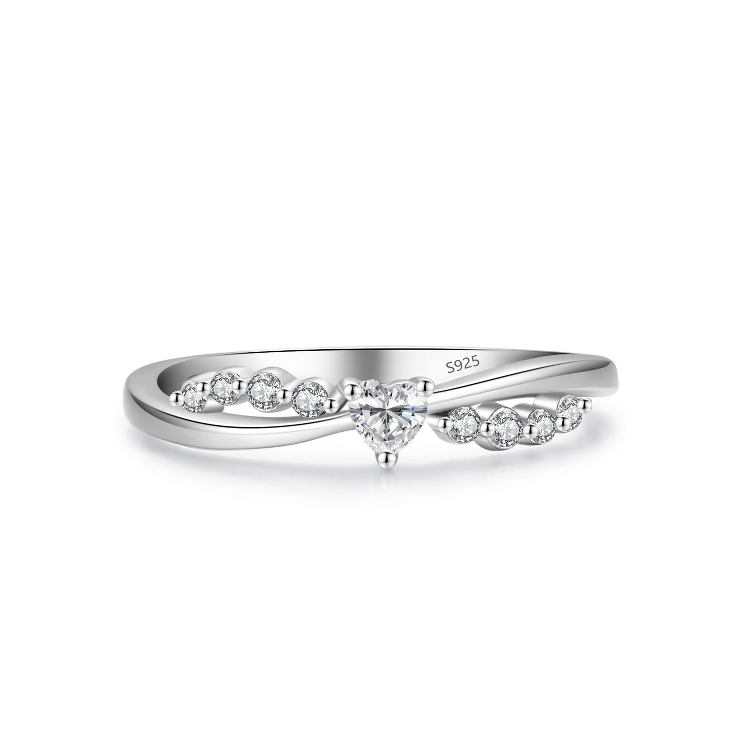 925 Silver Cross Heart Ring