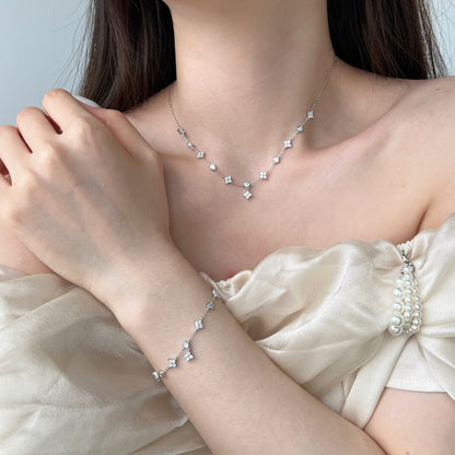 925 Veil of Stars Necklace and Bracelet Jewelry Set