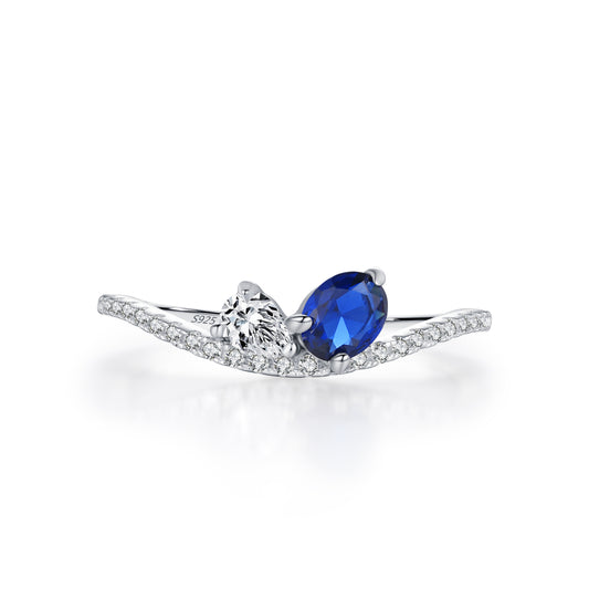 925 Silver Emilia Blue Ring