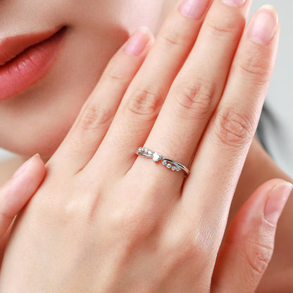 925 Silver Cross Heart Ring