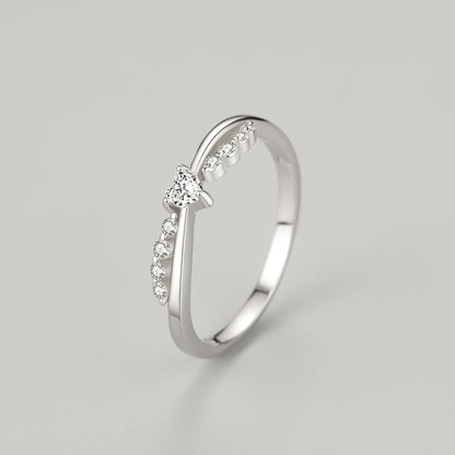 925 Silver Cross Heart Ring