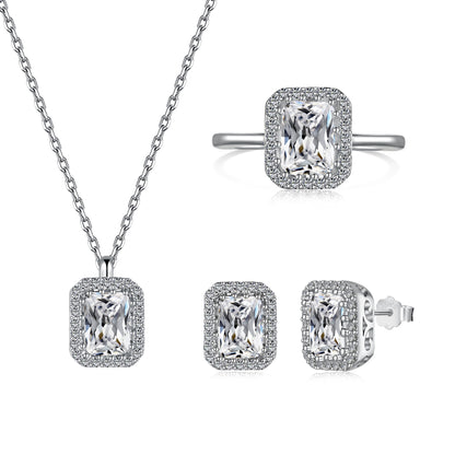 925 Light Shard Necklace, Earrings and Ring Jewelry Set