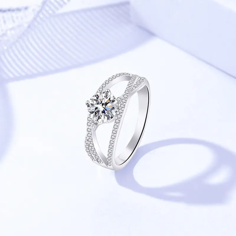 925 Silver Gomeisa Moissanite Diamond Ring