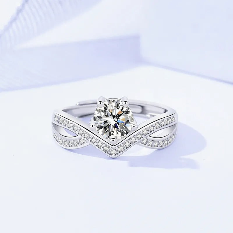 925 Silver Izar Moissanite Diamond Ring