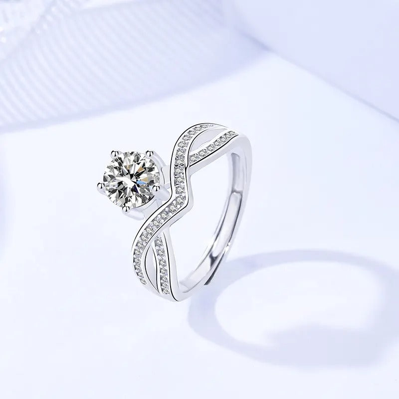 925 Silver Izar Moissanite Diamond Ring