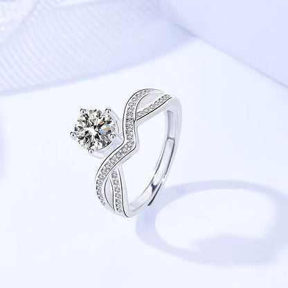 925 Silver Izar Moissanite Diamond Ring