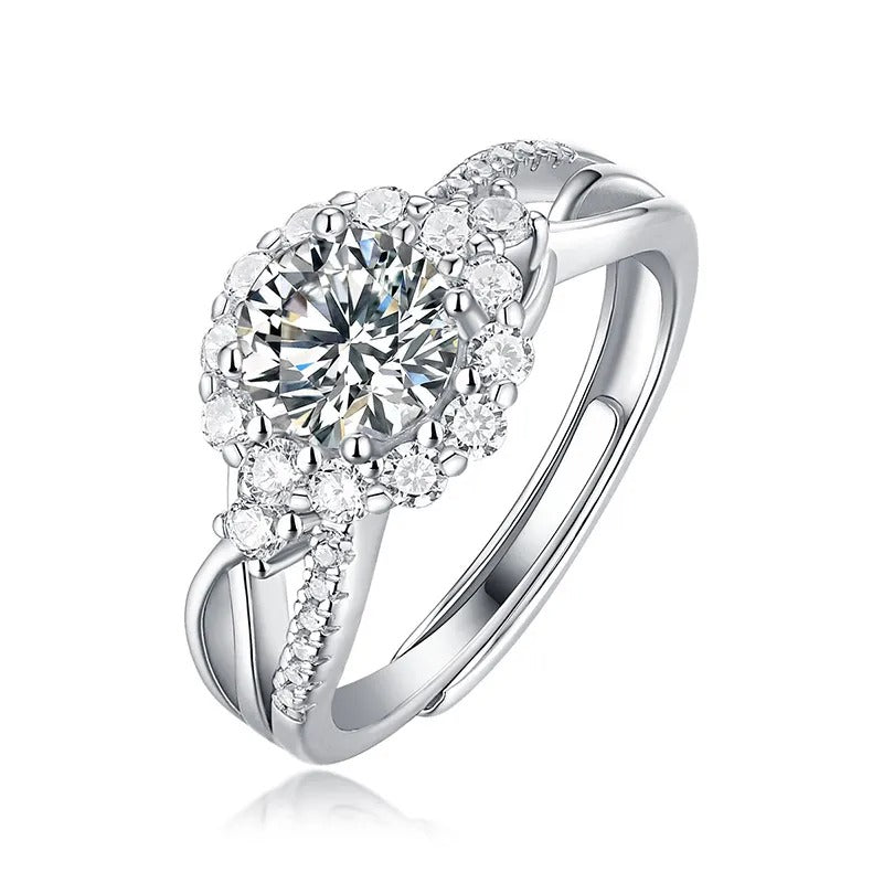 925 Silver  Poker Moissanite Diamond Ring