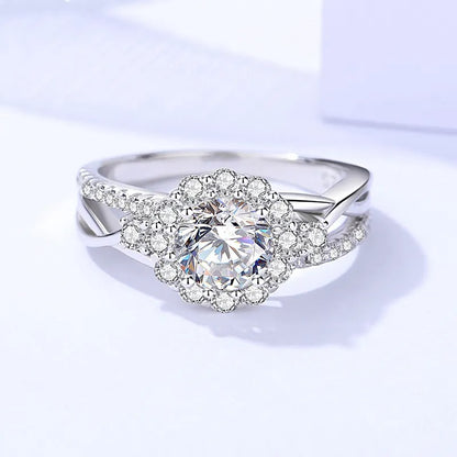 925 Silver  Poker Moissanite Diamond Ring