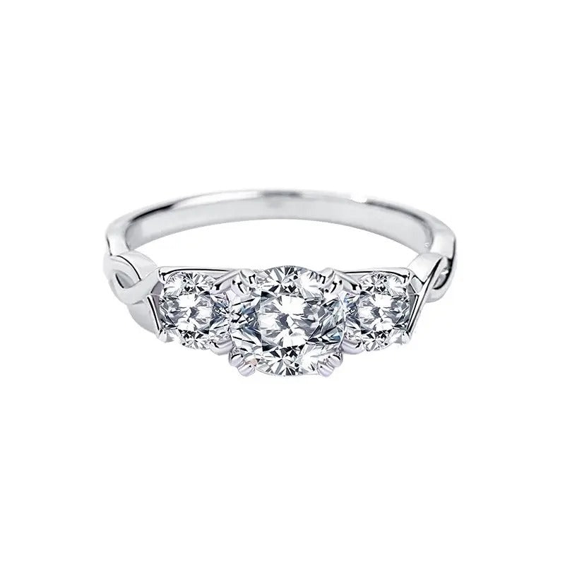 925 Silver Quadra Moissanite Diamond Ring