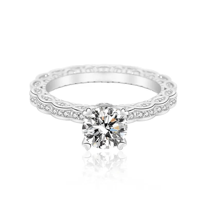 925 Silver Prism Moissanite Diamond Ring