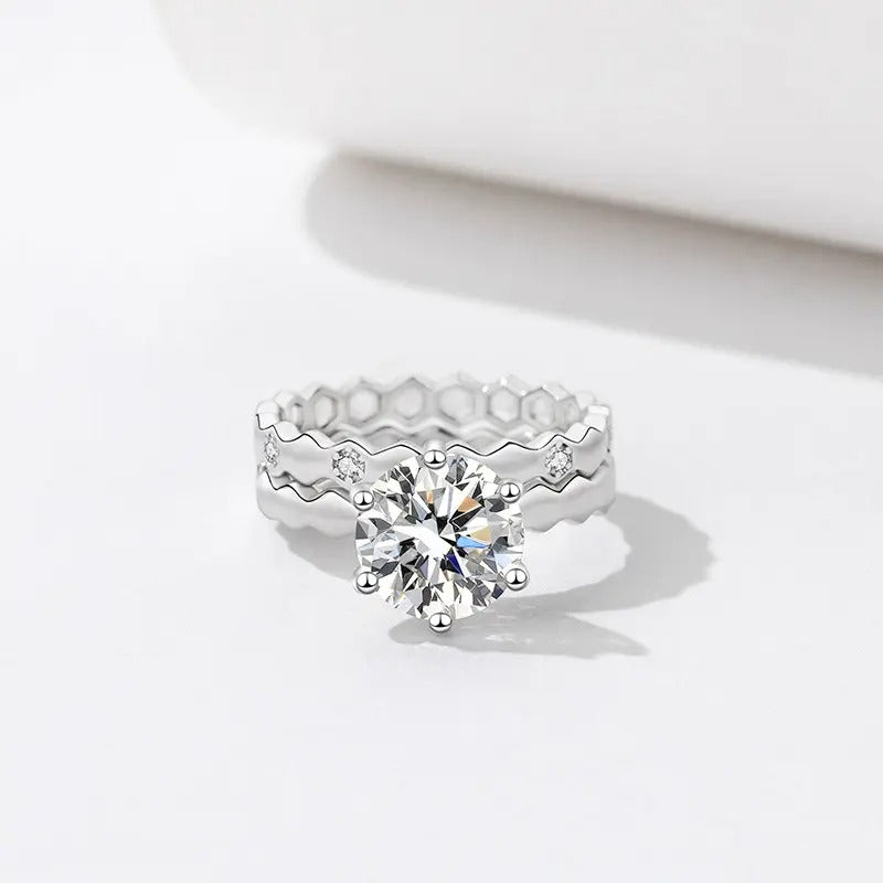 925 Silver Aludra Moissanite Diamond Ring